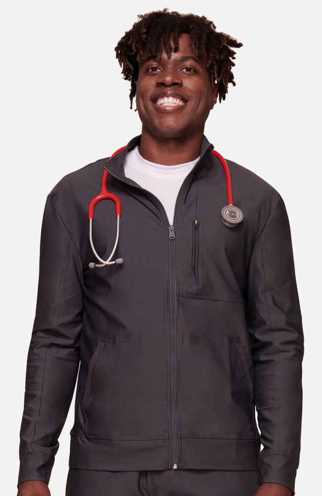 Men's Zip Front Mock Neck Scrub Jacket | Cherokee – AllHeart