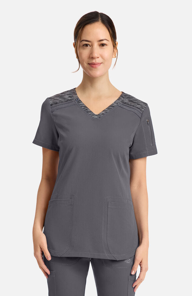 Women's Space Dye Panel V-Neck Scrub Top | AllHeart.com