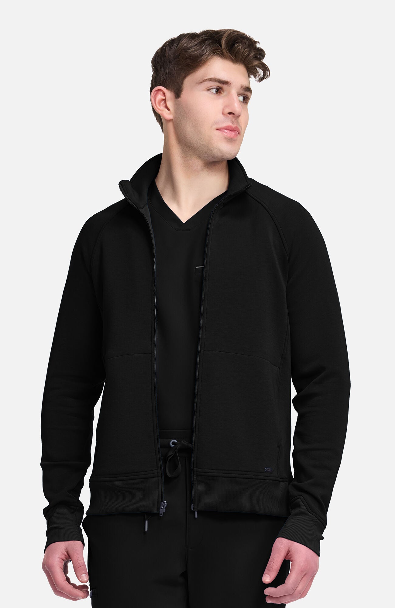 Men's Zip Front Raglan Knit Scrub Jacket | AllHeart.com
