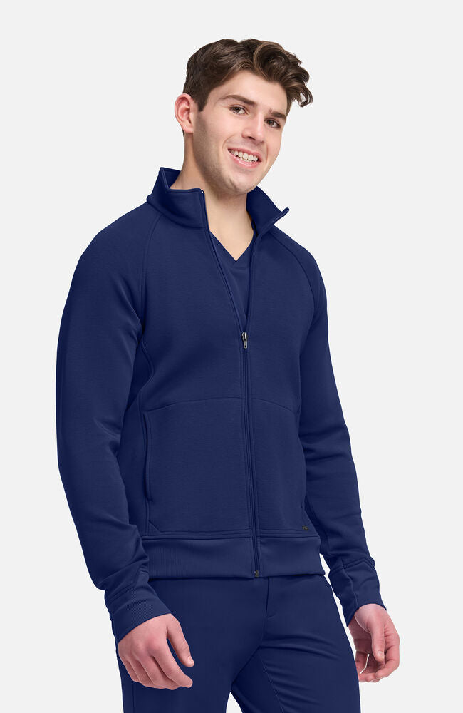 Men's Zip Front Raglan Knit Scrub Jacket | AllHeart.com