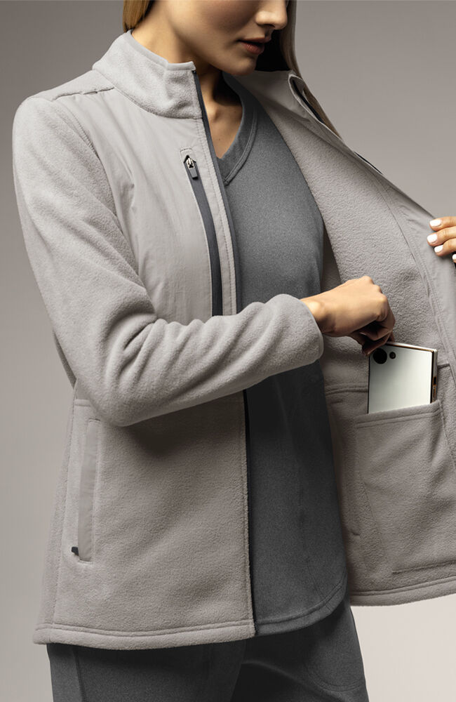 Slate by WonderWink Women's Micro Fleece Zip Pocket Jacket | AllHeart.com