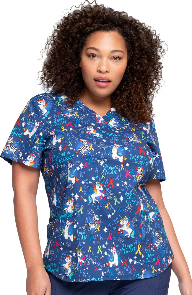 Medical Chic Women's Cherokee Prints Scrub Top