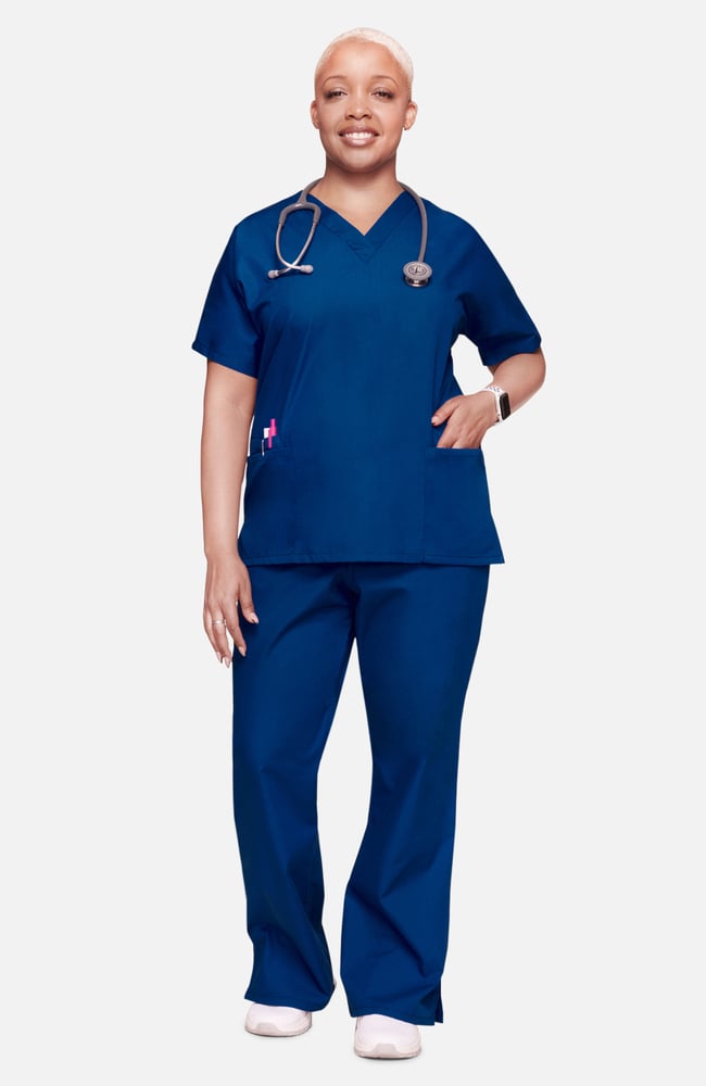 Women's Scrub Set: V-Neck Top & Flare Leg Drawstring Pant | AllHeart.com