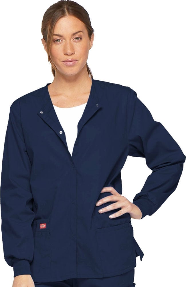 dickies snap front scrub jacket